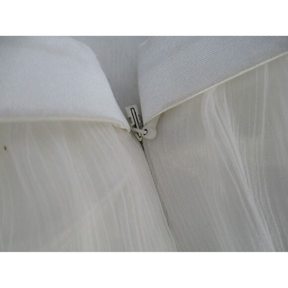 Long Evening Halter Dress Women’s Sz 2 Pure White Chiffon Satin Prom Wedding - Picture 14 of 16